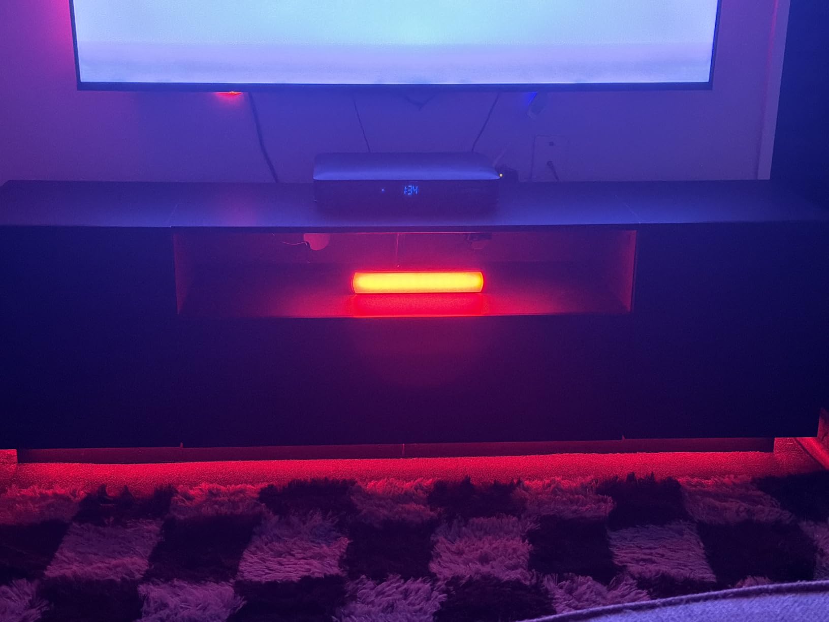 WLIVE Modern TV Stand for 65 Inch TV, Entertainment Center with LED Lights & Large Storage Cabinets, Sturdy Media Console for Living Room, Bedroom, Gaming(White) customer photo 1