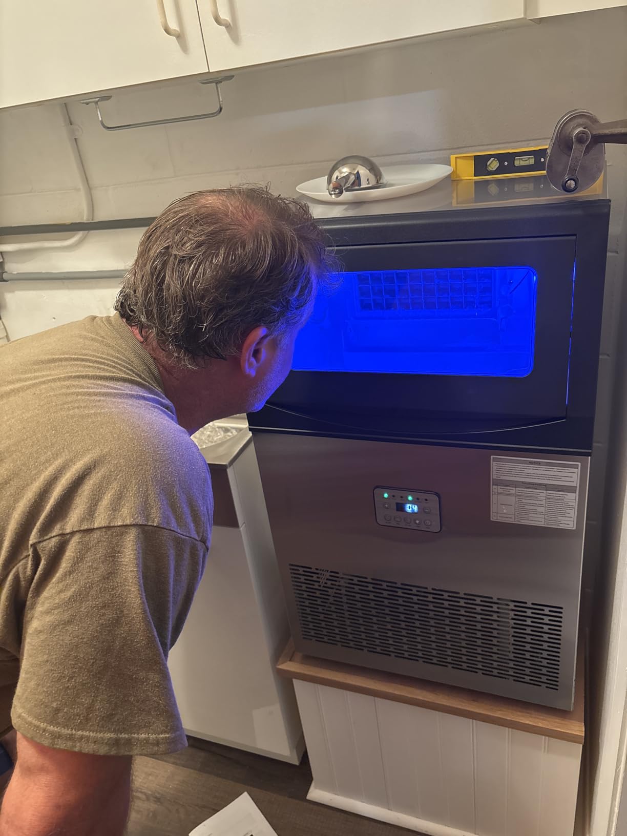 Commercial Ice Maker,110 lbs/24H,Stainless Steel Ice Machine with 33 lbs Storage Capacity,50 Cubes in 14 Mins,Water Filter,Under Counter/Freestanding Ice Makers for Home,Restaurant,Bar,Cafe customer photo 2