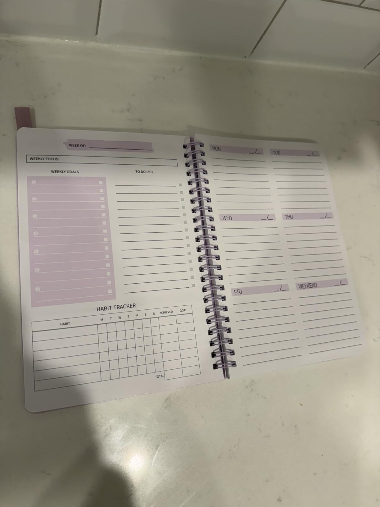 2PCS Undated Weekly Planner with Goal Habit Tracker Notebook, Small A5 To Do List Planners Spiral Binding Personal Goal Journal Non Dated Weekly Planner Simple Agenda Planners for Work Kids School customer photo 1