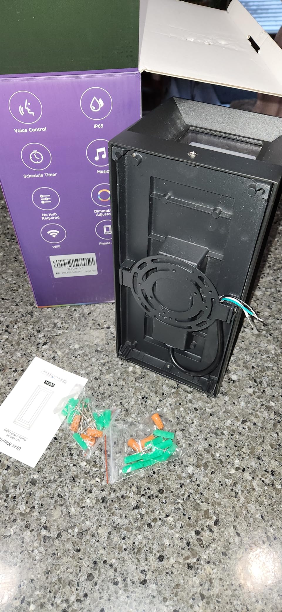 APPECK Smart RGBCW Outdoor Wall Lights 2 Pack, 1600LM High Brightness Color Changing LED Wall Sconce 12