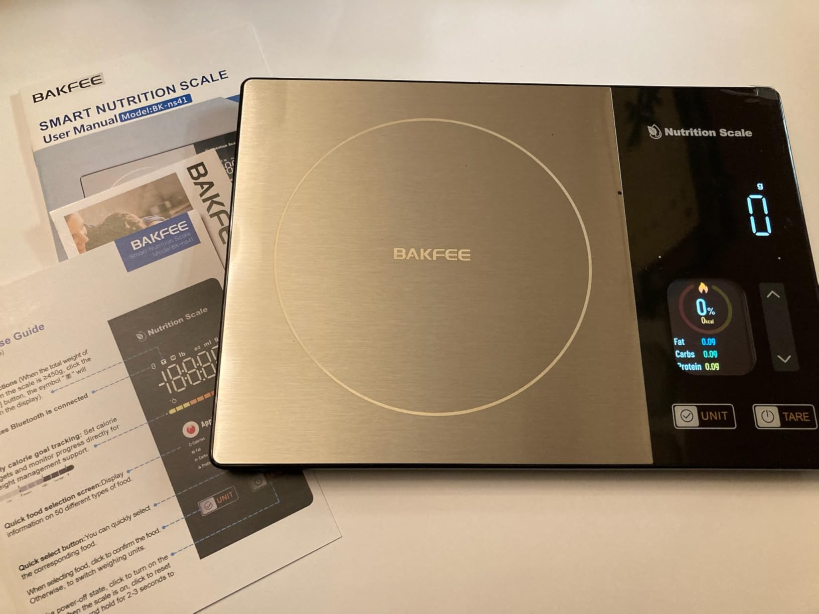 Smart Food Scale with Nutritional Calculator, Calorie Scale for Weight Loss, Free App for Scan, Nutrients Tracking, Food Preload, Color Display with 5 Units, Tare, Stainless Steel, 11lb, Grey customer photo 1