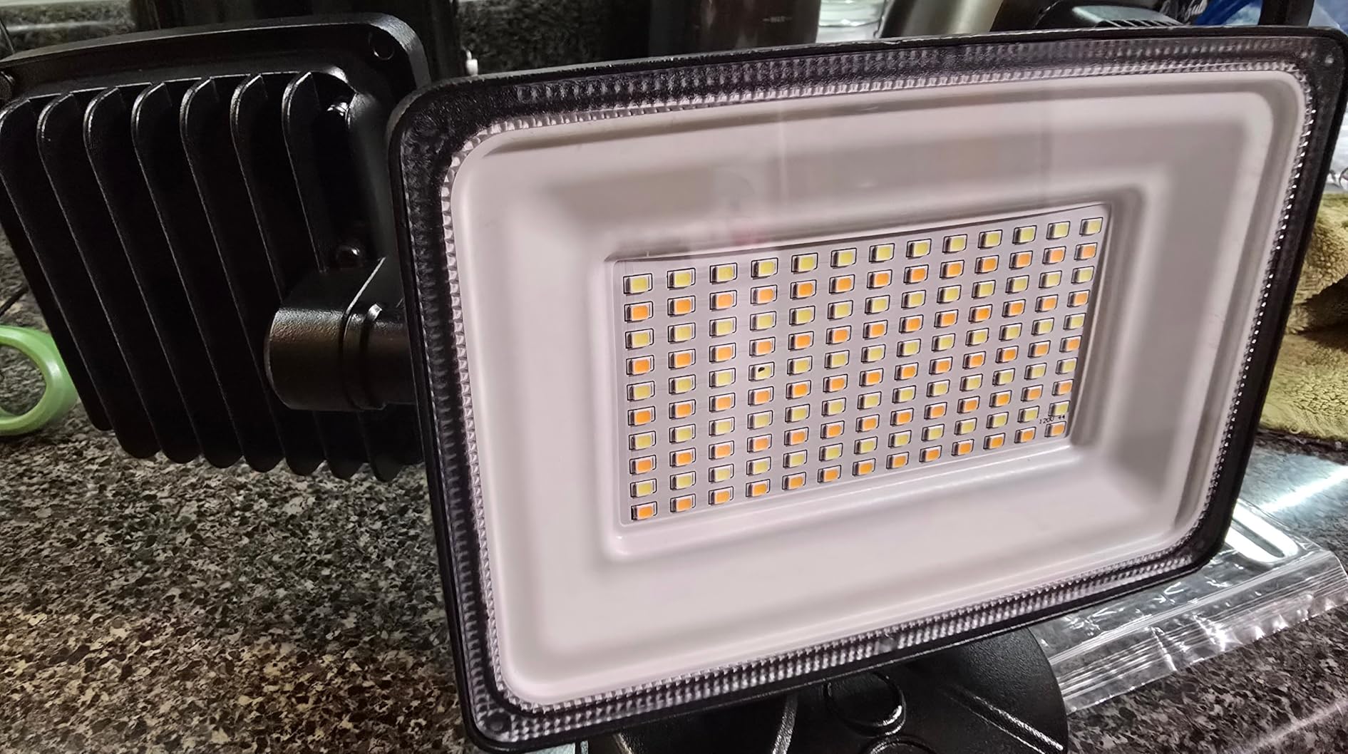 Onforu 100W Smart Flood Lights Outdoor, 3 Adjustable Heads, 9000LM Dimmable Hardwired Security Light, WiFi Alexa Control Floodlight, 2700K-6500K Tunable customer photo 1