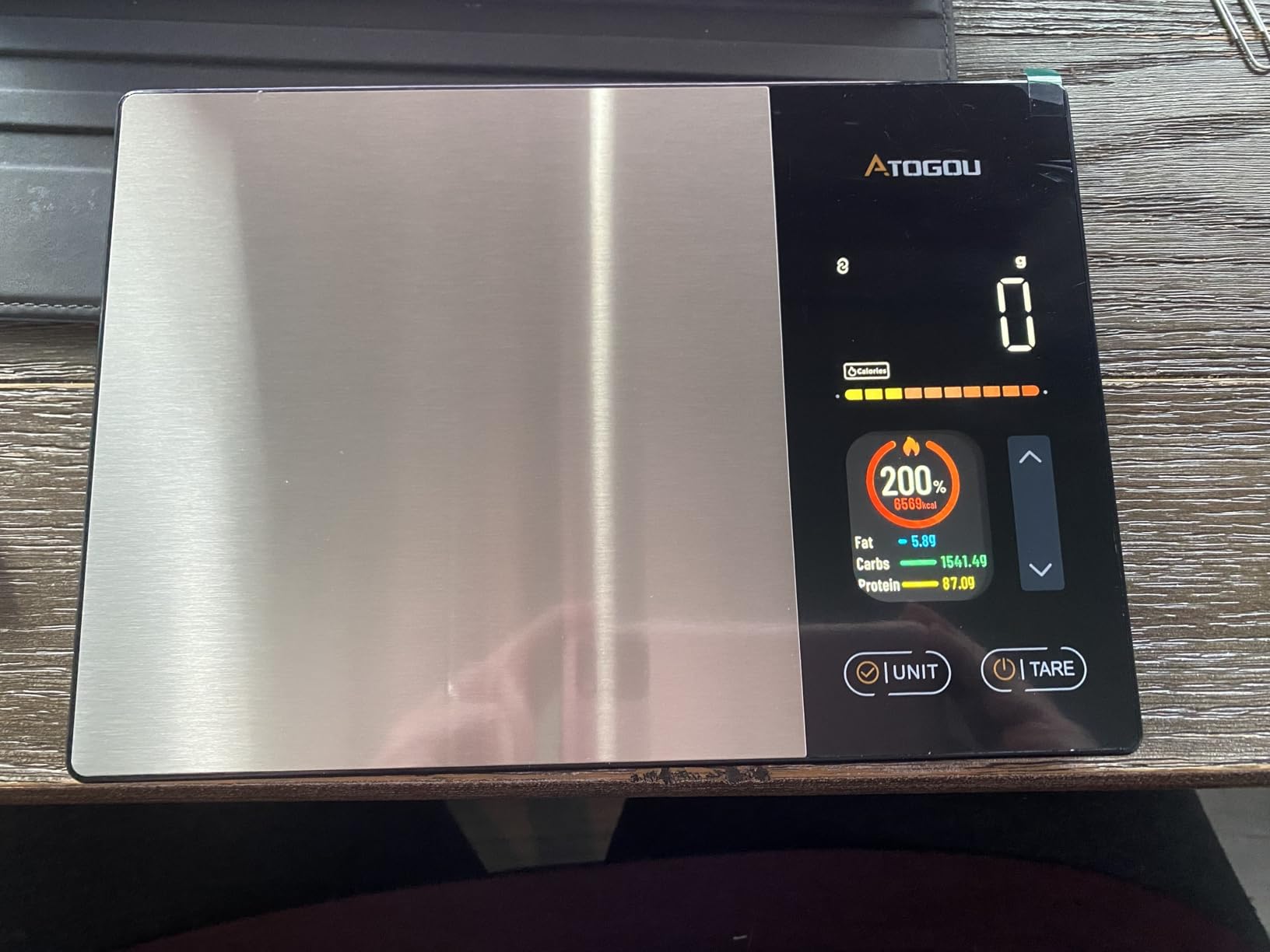 Atogou Smart Food Kitchen Scale with Nutrition Calculator, Color Display & Free App, Precise Portion Control, Calorie & Macro Tracking for Weight Loss & Meal Prep Black customer photo 2