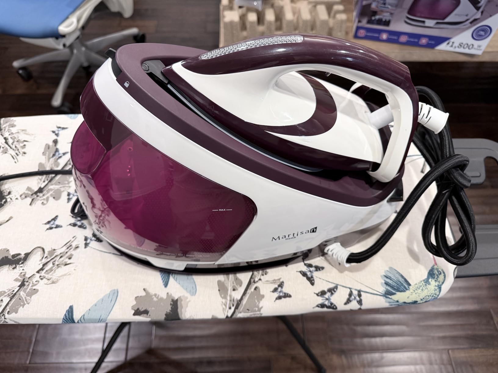 Martisan Digital Steam Generator Iron for Clothes, 1800W Strong Power, 8 Bar Max Pressure, 1.9L Water Tank, 550g/min Steam Burst, Smart Auto Off, Ceramic Soleplate, Fast Wrinkle Removal, Purple customer photo 2