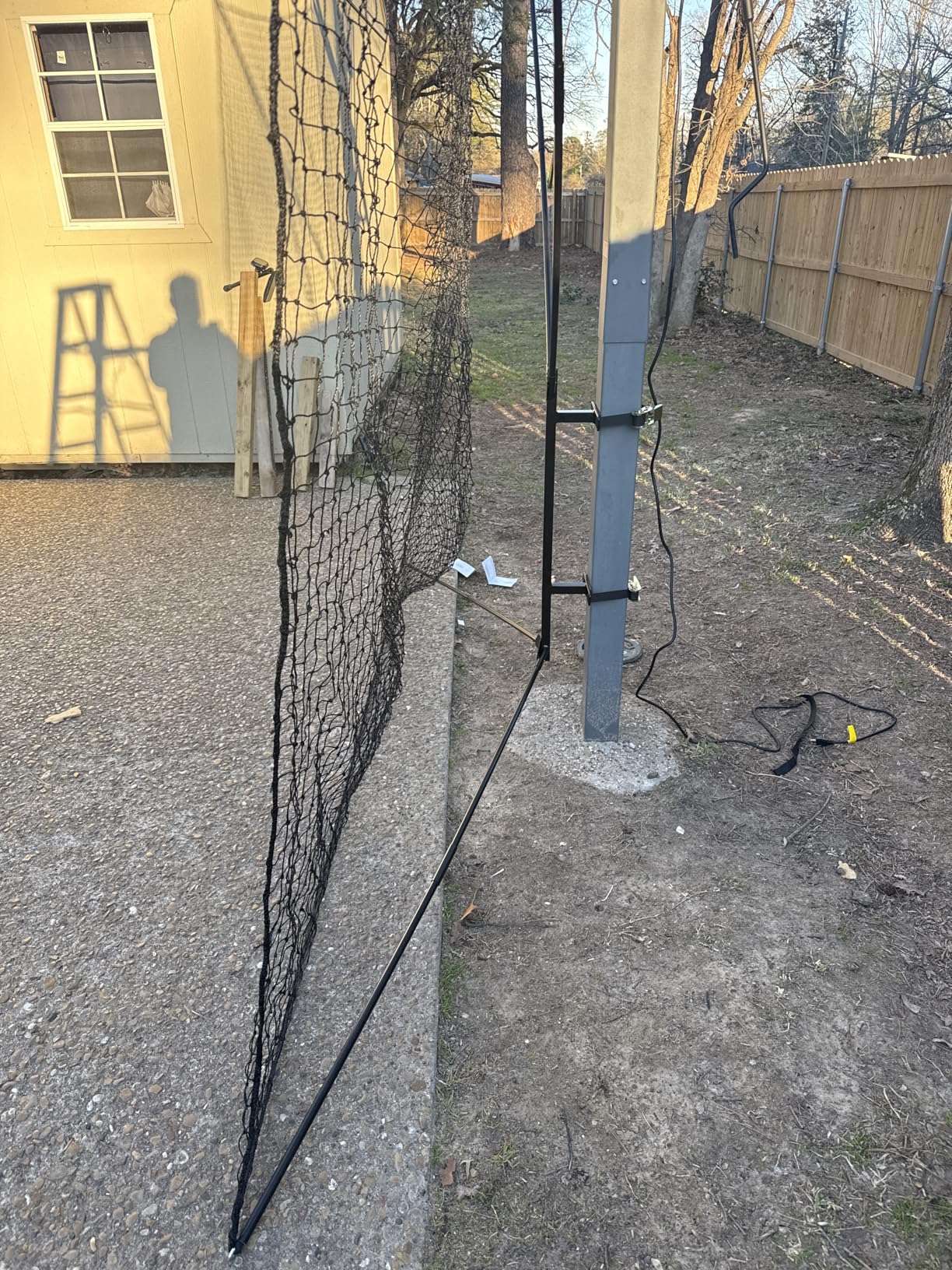 10x10 FT Basketball Rebounder Net, Heavy-Duty Steel Frame Basketball Return Net Catcher Backstop Nets Basketball Return Attachment Yard Guard for Outdoor Backyard Community Court customer photo 2