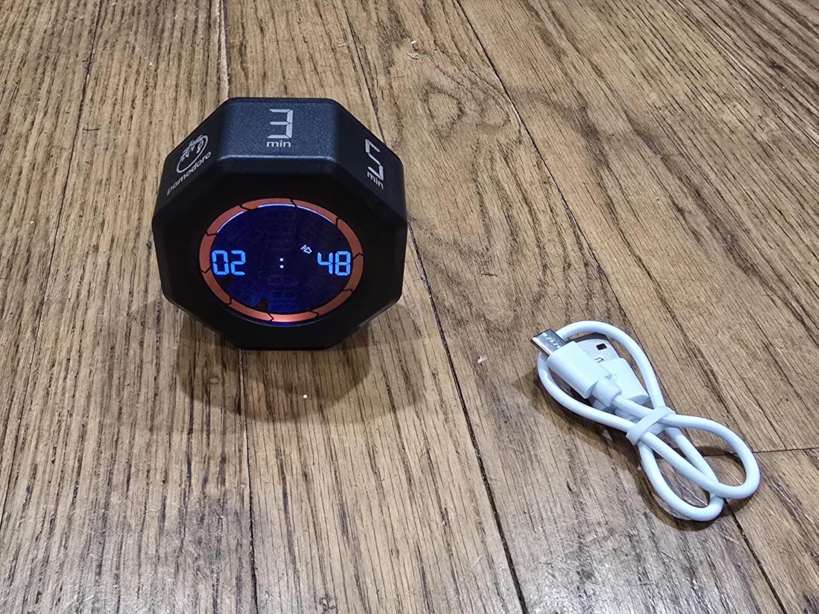 Small Productivity Timer - Pomodoro Timer with 3/5/10/25/60 Min Presets & Custom Countdown | Magnetic Rechargeable Digital Clock for Desk, Study and Games (Black) customer photo 1