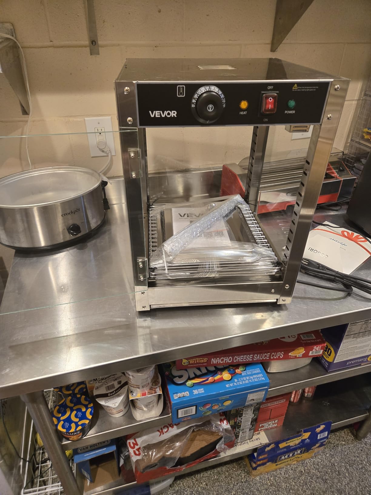 VEVOR 3-Tier Commercial Food Warmer Display, 1400W Food Display Warmer with LED Light, Top Storage and Adjustable Shelves, 86°F~185°F Steam Heating, 105L for Hamburger, Pizza, Bread, Fried Chicken customer photo 2