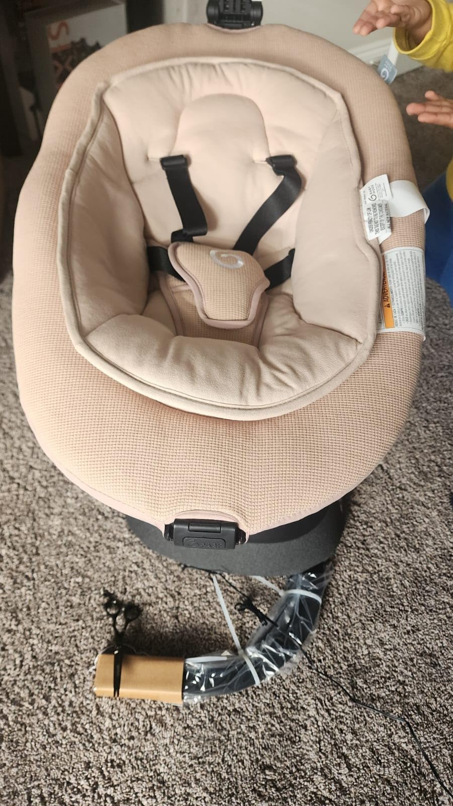 Babymoov Swoon Evolution Smart Baby Swing, Bluetooth-Connected, 8 Motions, 360° Reclining Seat, Music Streaming, Voice Recording, Mobile App Control, Infant Insert Included, Curly White customer photo 2