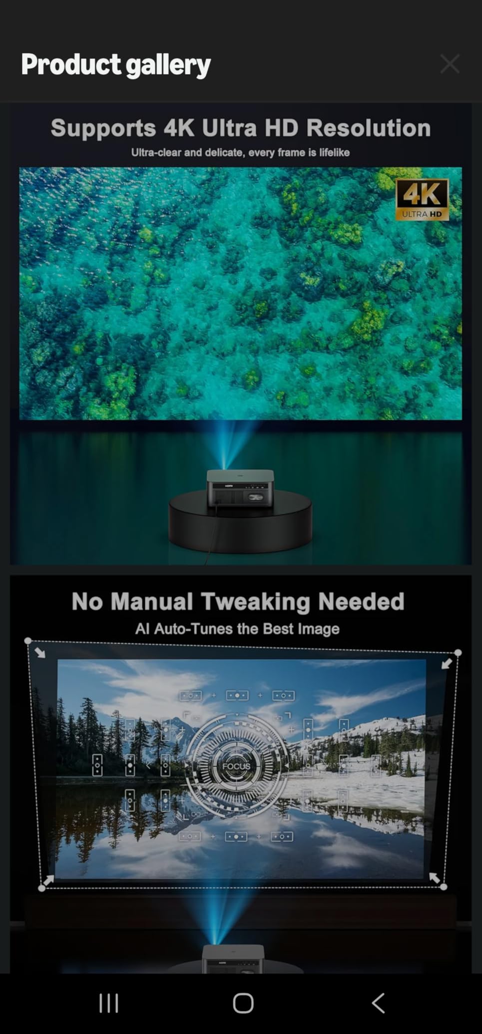 HAPPRUN 2500 ANSI Lumens Outdoor Projector with Built-in Streaming Apps, 4K Decoding Resolution, Dolby Audio, WiFi 6 and Bluetooth 5.2 for Indoor and Outdoor Home Theater customer photo 2