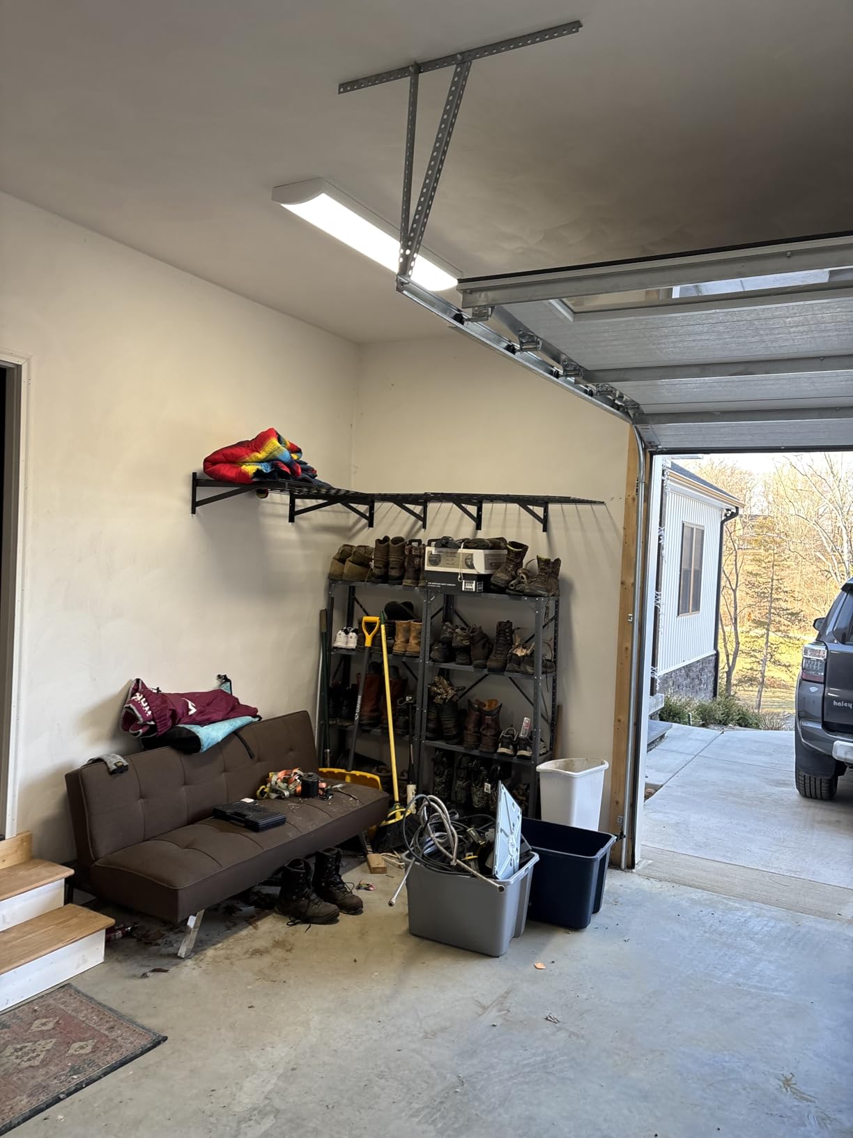 4 Pack Heavy Duty Garage Wall Shelving Set (1x4ft), Wall Mounted Garage Shelves 1400lbs Capacity, 12