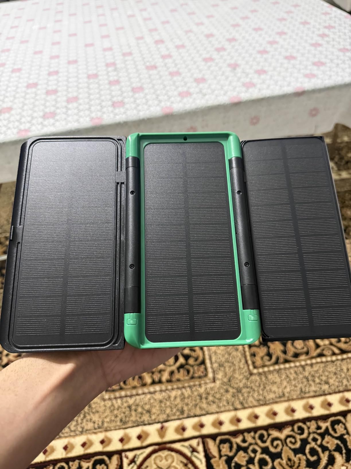 Power Bank Solar Charger 46800mAh Built in 4 Cables 3 Foldable Solar Panels, PD20W Fast Charging Portable Charger, LED Display Powerbank USB C in/Output, External Battery Pack with SOS Camping Light customer photo 2