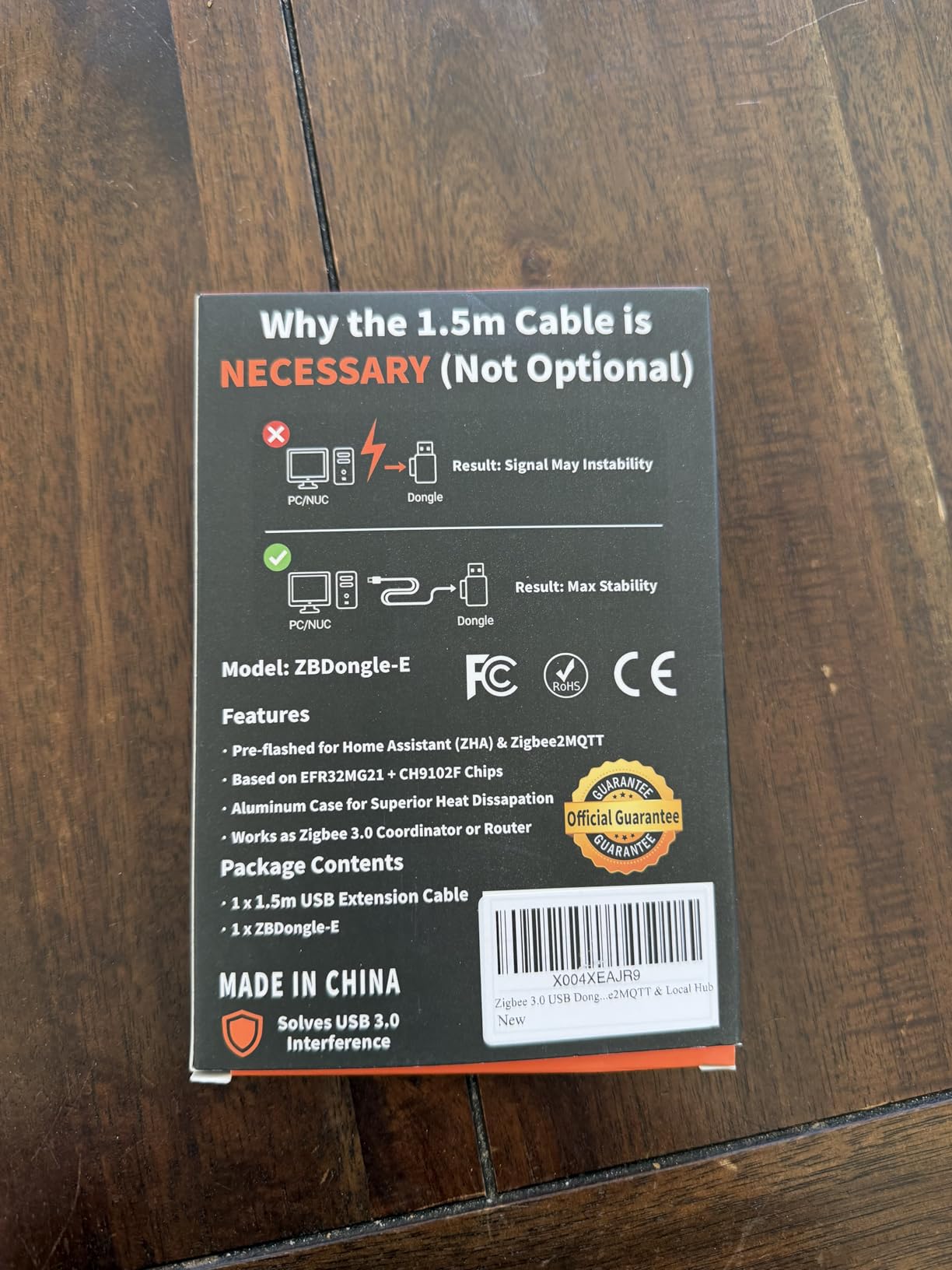 Zigbee 3.0 USB Dongle Plus-E (ZBDongle-E) Kit with 1.5m Shielded Extension Cable | Solves USB 3.0 Interference | EFR32MG21 Coordinator +20dBm for Home Assistant (ZHA), Zigbee2MQTT & Local Hub customer photo 2