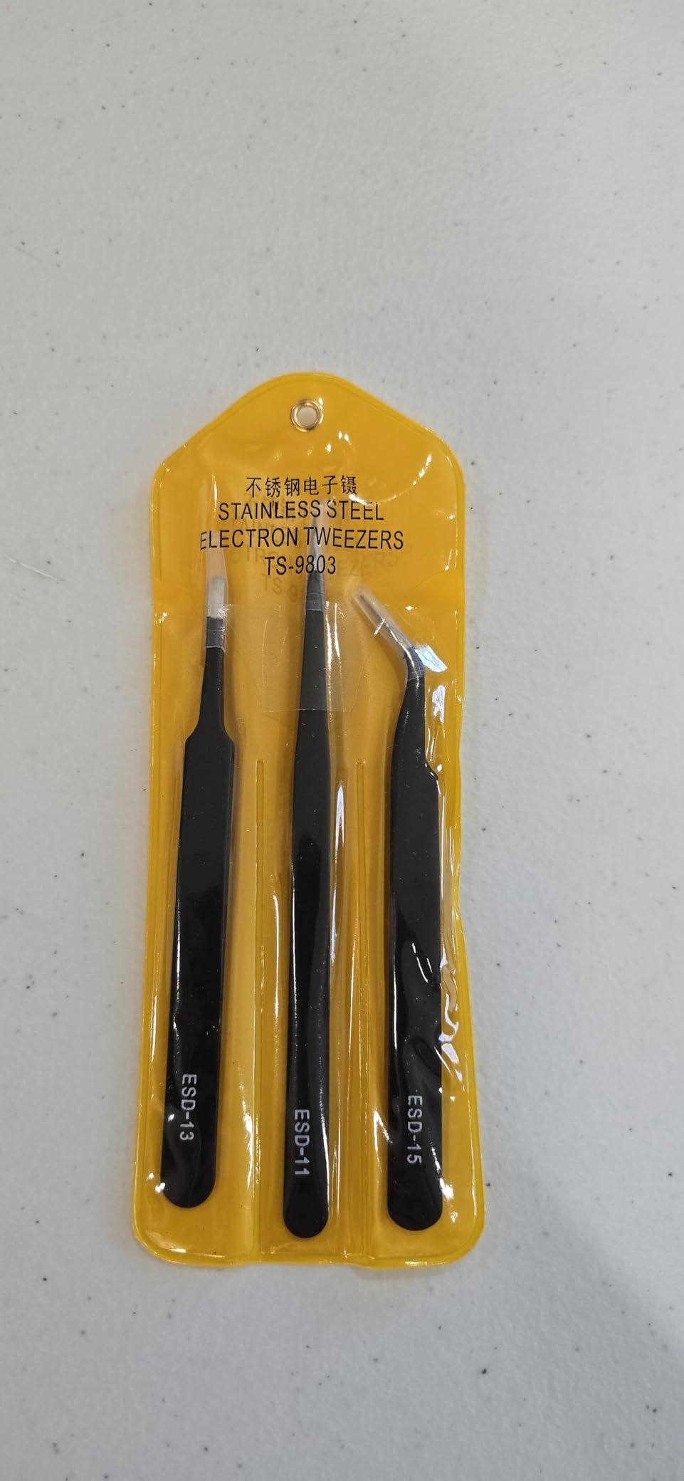 3PCS Precision Tweezers Set, Upgraded ESD high-end anti-static for Craft, Electronics, Soldering, Laboratory Work, Soldering, Model, Eyelash Extensions, Nail stickers, Jewelry-Making customer photo 2