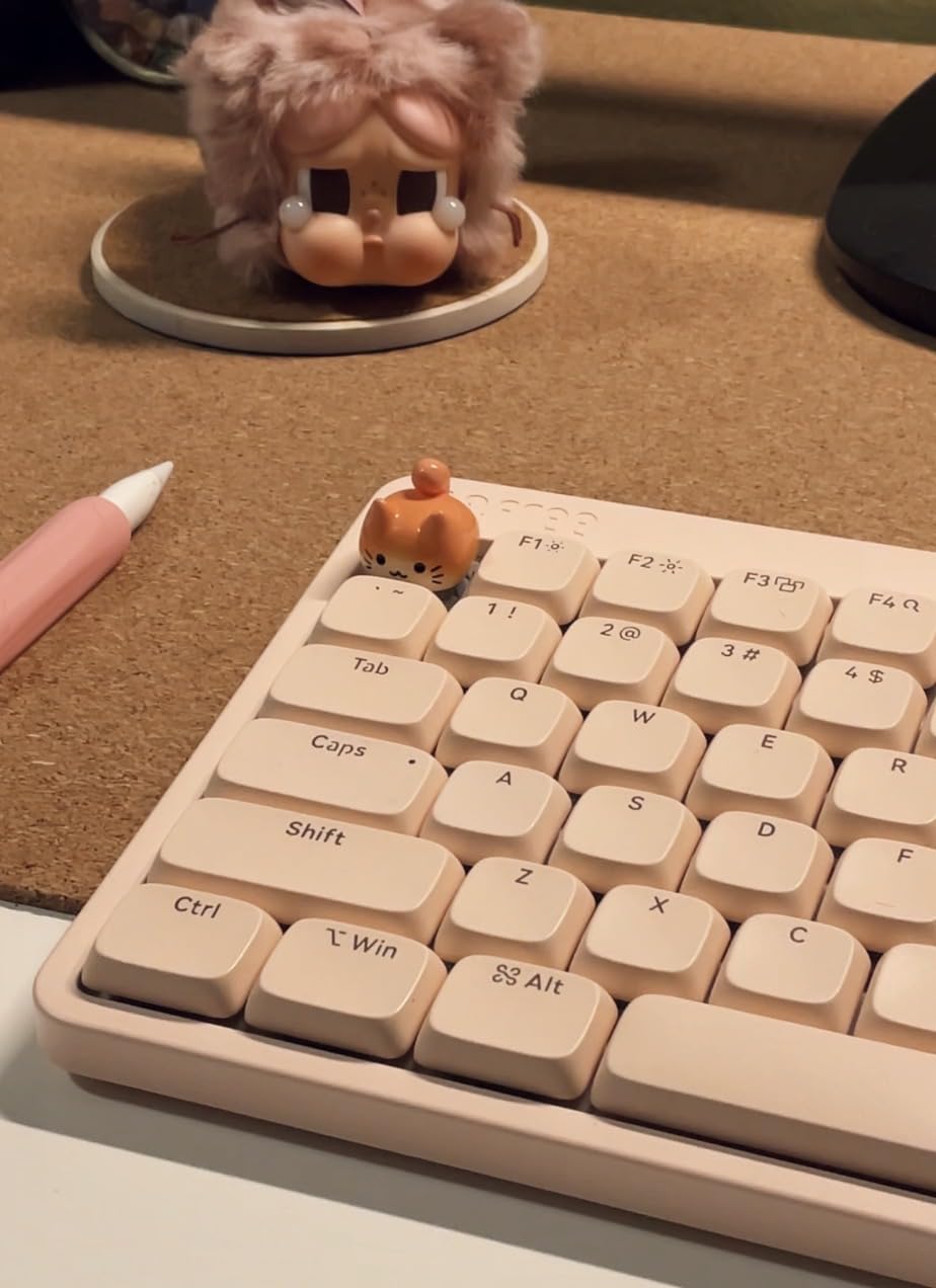 Artisan Cat Keycap, Black Surprised Cat Handmade Resin, 1U Size MX Switch Compatible Decorative Keycap for Gaming and Typing customer photo 1