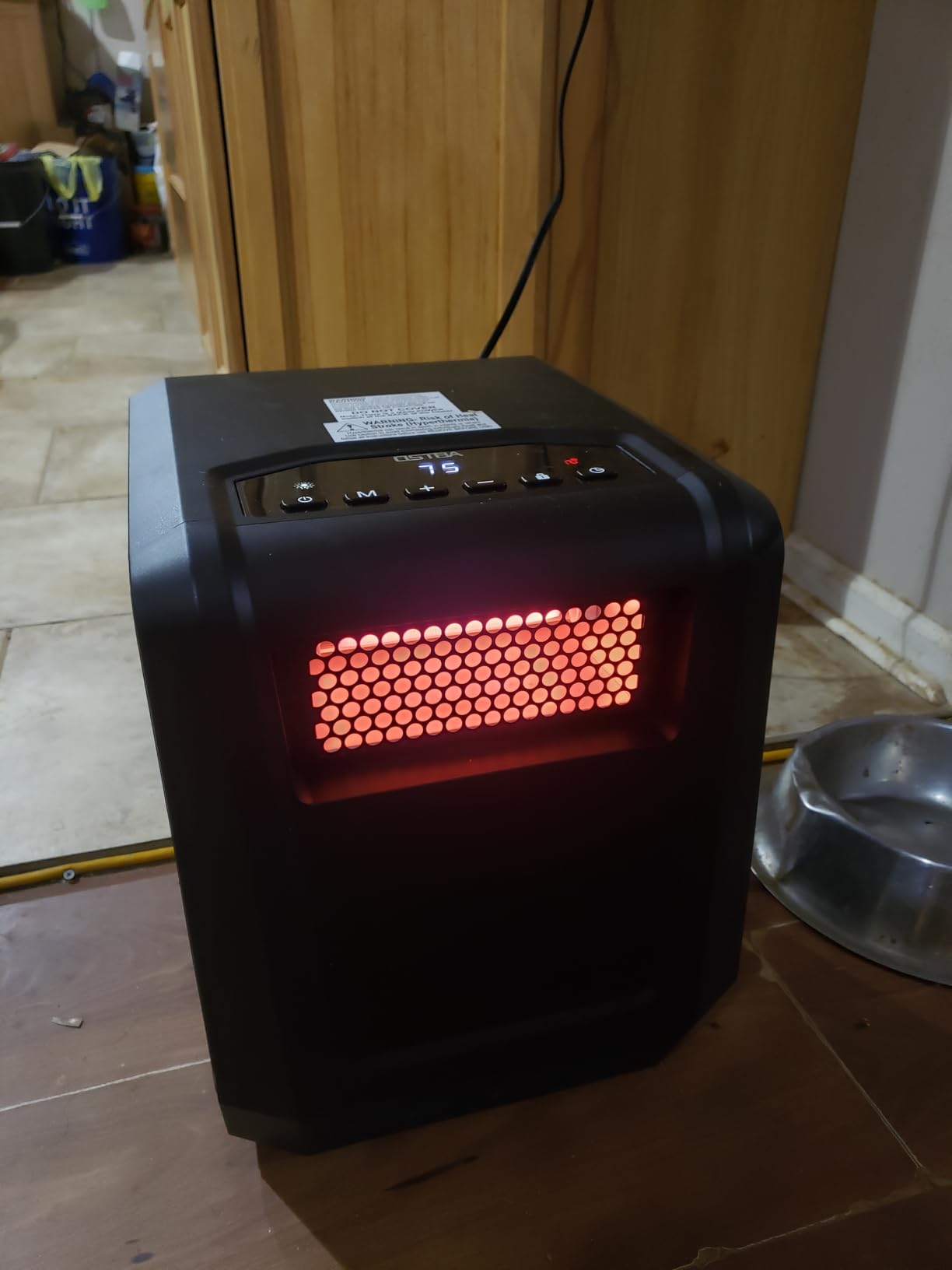 OSTBA 6-Element Infrared Cabinet Heater, 1500W Space Heater for Indoor Use, Box Heater with Thermostat 41-95°F, ECO Mode, Remote, 12H Timer, Tip-Over & Overheat Protection customer photo 2