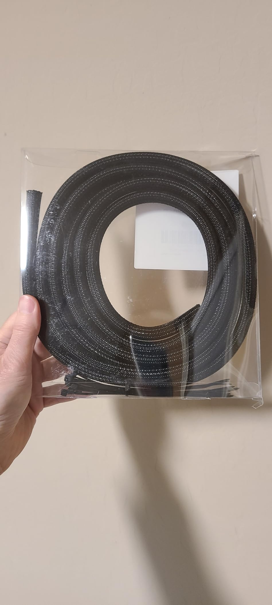 Yecaye 10ft - 1/2 inch Cord Protector Cable Sleeve, Split Braided Wire Loom Tubing for TV Computer USB Cable Organizer, Cable Management Cord Protectors from Pets no Chew, Black (with 10 Zip Ties) customer photo 2