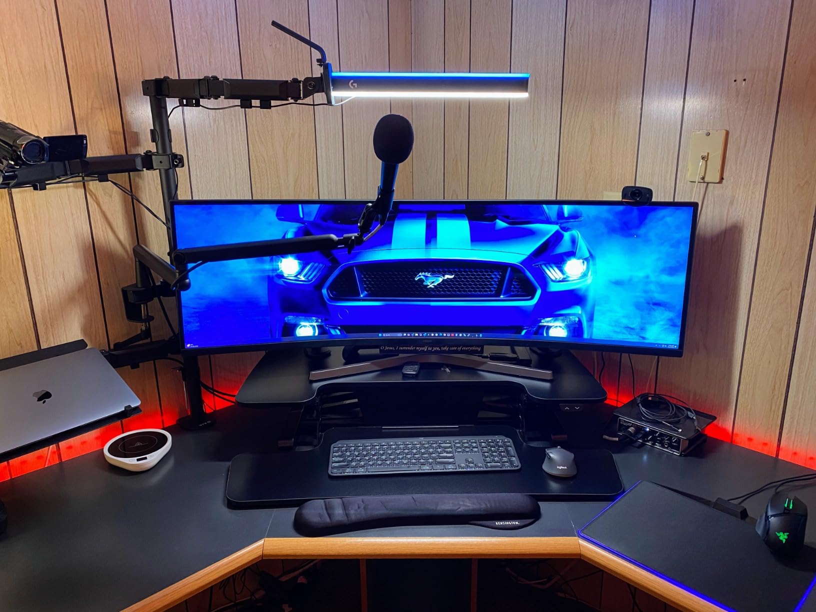 FLEXISPOT H7 Plus Gas Spring Adjustable Standing Desk, Mobile Rolling Sit-Stand Workstation with Wheel, Cordless Stand Up Desk for Small Room and Home Office 32 inch One-Piece Desktop Black, height=