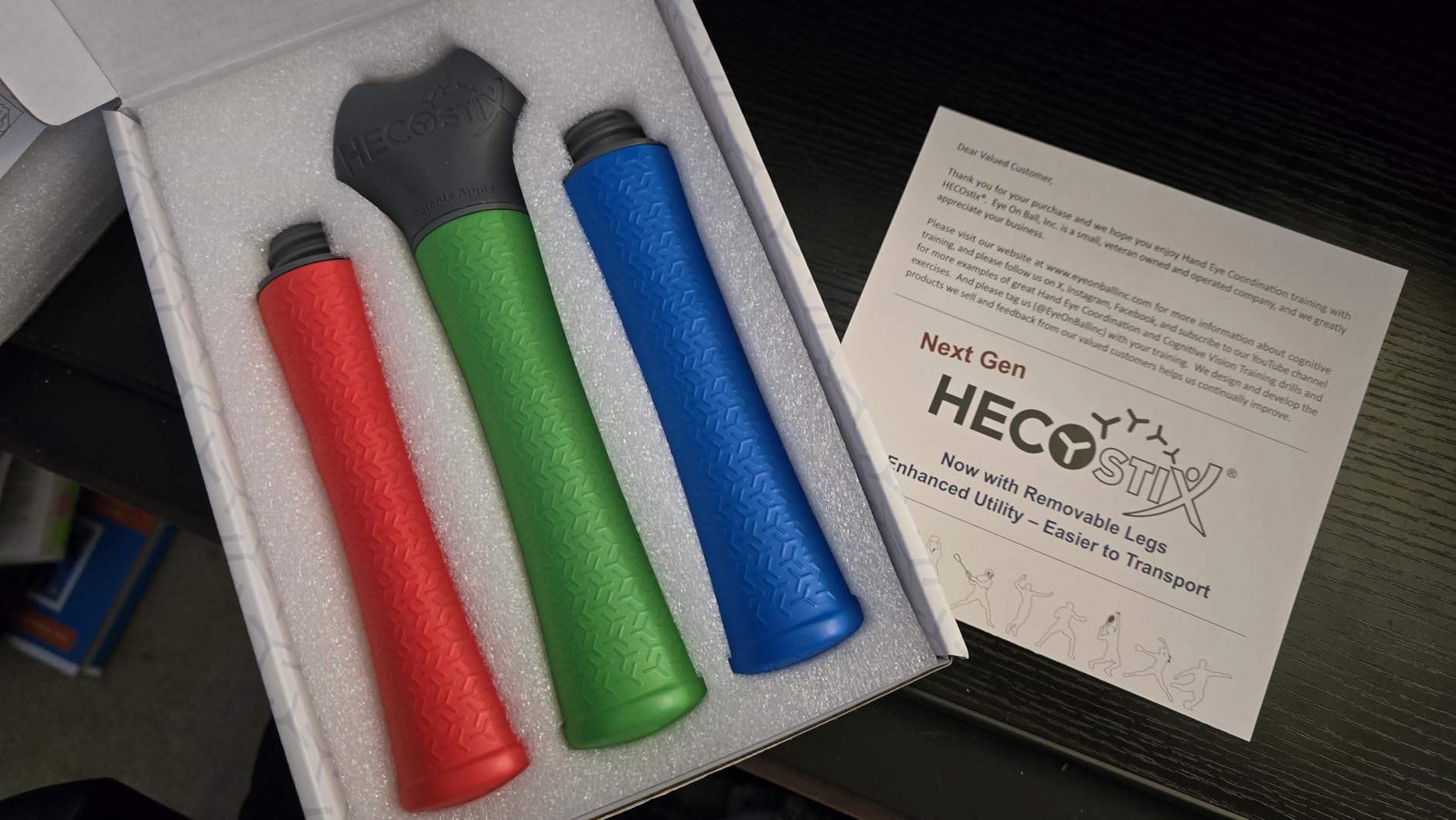 HECOstix Hand-Eye Coordination Trainer (Red/Green/Blue) - Reaction Time & Reflex Tool with Removable Legs | Improves Agility, Focus, & Multisensory Skills | Sports, Fitness, & Fun | All Ages customer photo 1