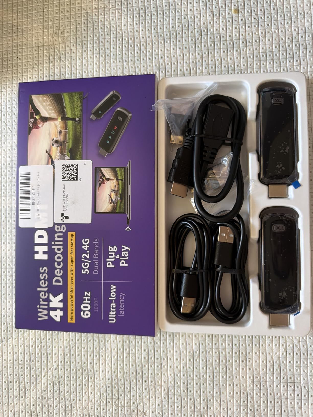 Wireless HDMI Transmitter and Receiver 328FT/100M,4K Decode Plug & Play Portable 5G+2.4G Wireless Display Adapter Extender Kit for Video and Audio to Monitor customer photo 1