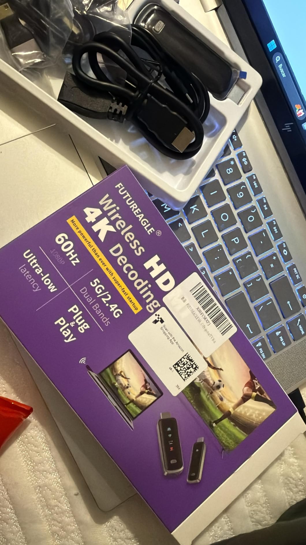 Wireless HDMI Transmitter and Receiver 328FT/100M,4K Decode Plug & Play Portable 5G+2.4G Wireless Display Adapter Extender Kit for Video and Audio to Monitor customer photo 2