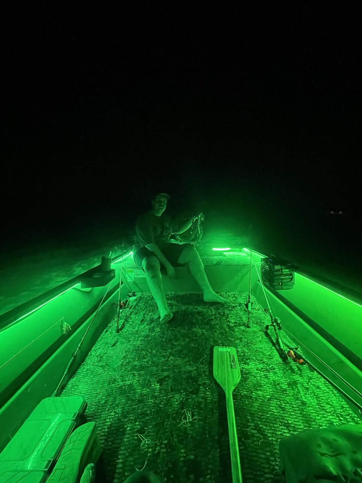 SHUNLEE Led Boat Lights Green 40FT, IP67 COB Waterproof Marine Pontoon Led Lights, Boat Interior Strip Lights for Pontoon, Deck, Night Fishing, Kayak, RV, Bass (40FT-Green) customer photo 1