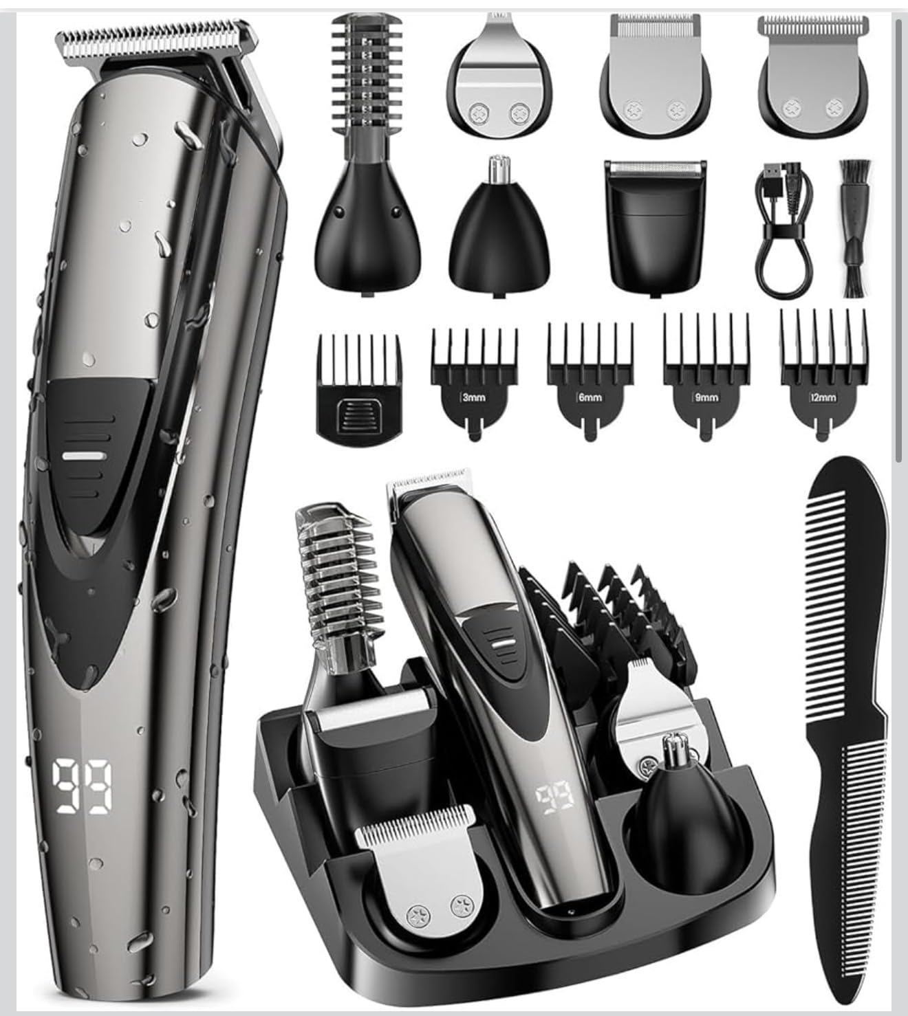 SHPAVVER Beard Trimmer for Men: Professional Barber Hair Clippers - 12-in-1 Cordless Grooming Kit - Waterproof Electric Razor with Turbo Speed & Precision Blades customer photo 1