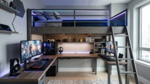 Best gaming bunk beds with built-in desks and LED lights