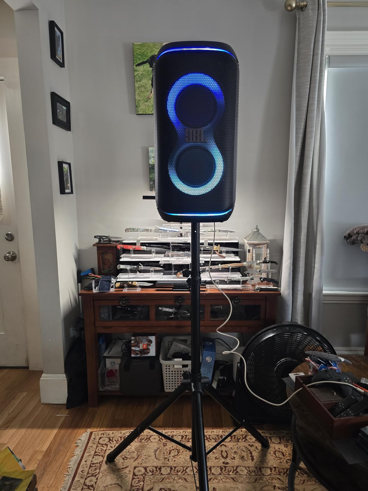 Rockville RVES1 Pair Tripod DJ PA Speaker Stands with Carry Bag, 100 lbs Capacity, Adjustable Height to 71