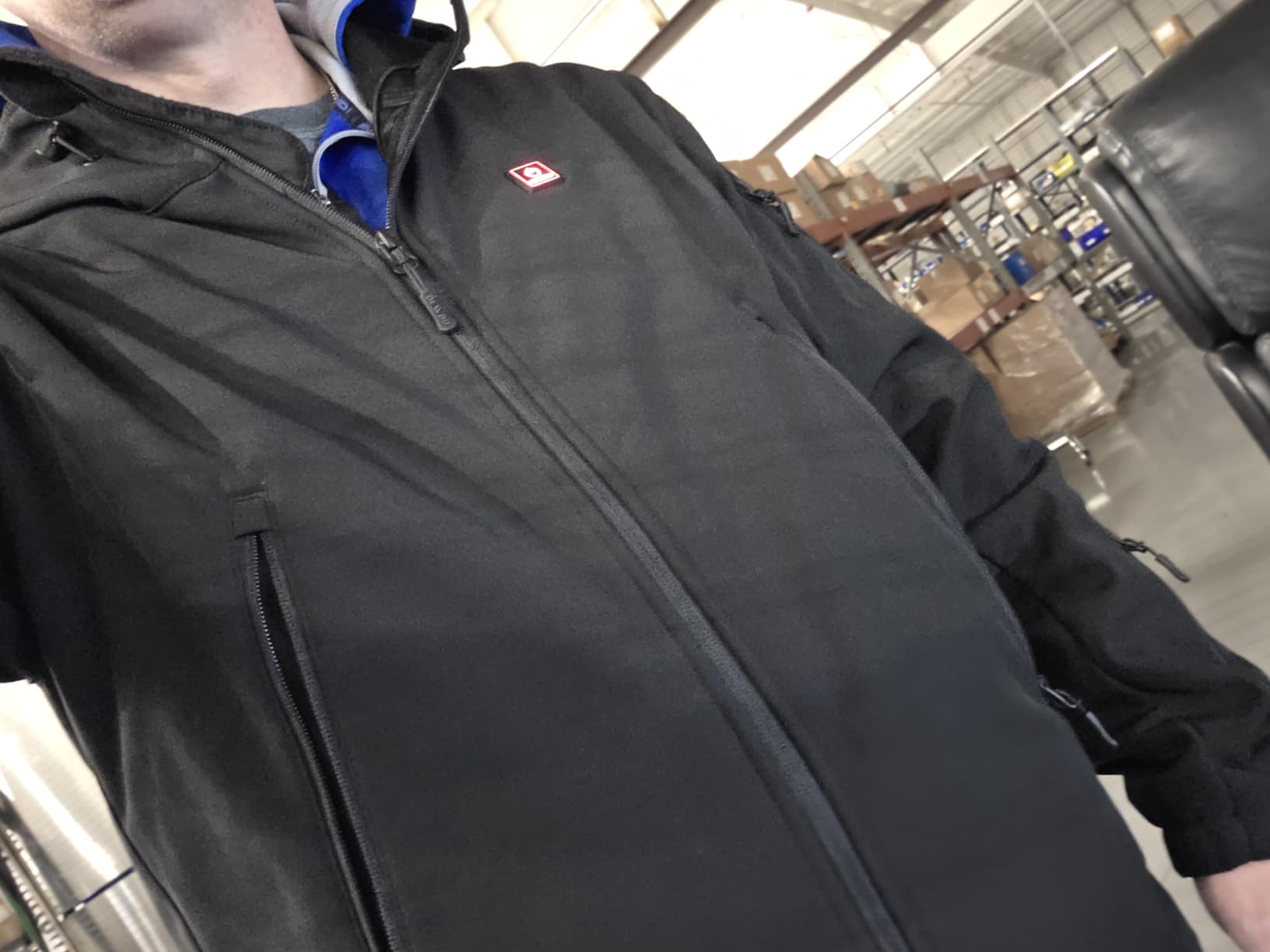 DEWBU Heated Jacket for Men with 12V Battery Pack Winter Outdoor Soft Shell Electric Heating Coat customer photo 1