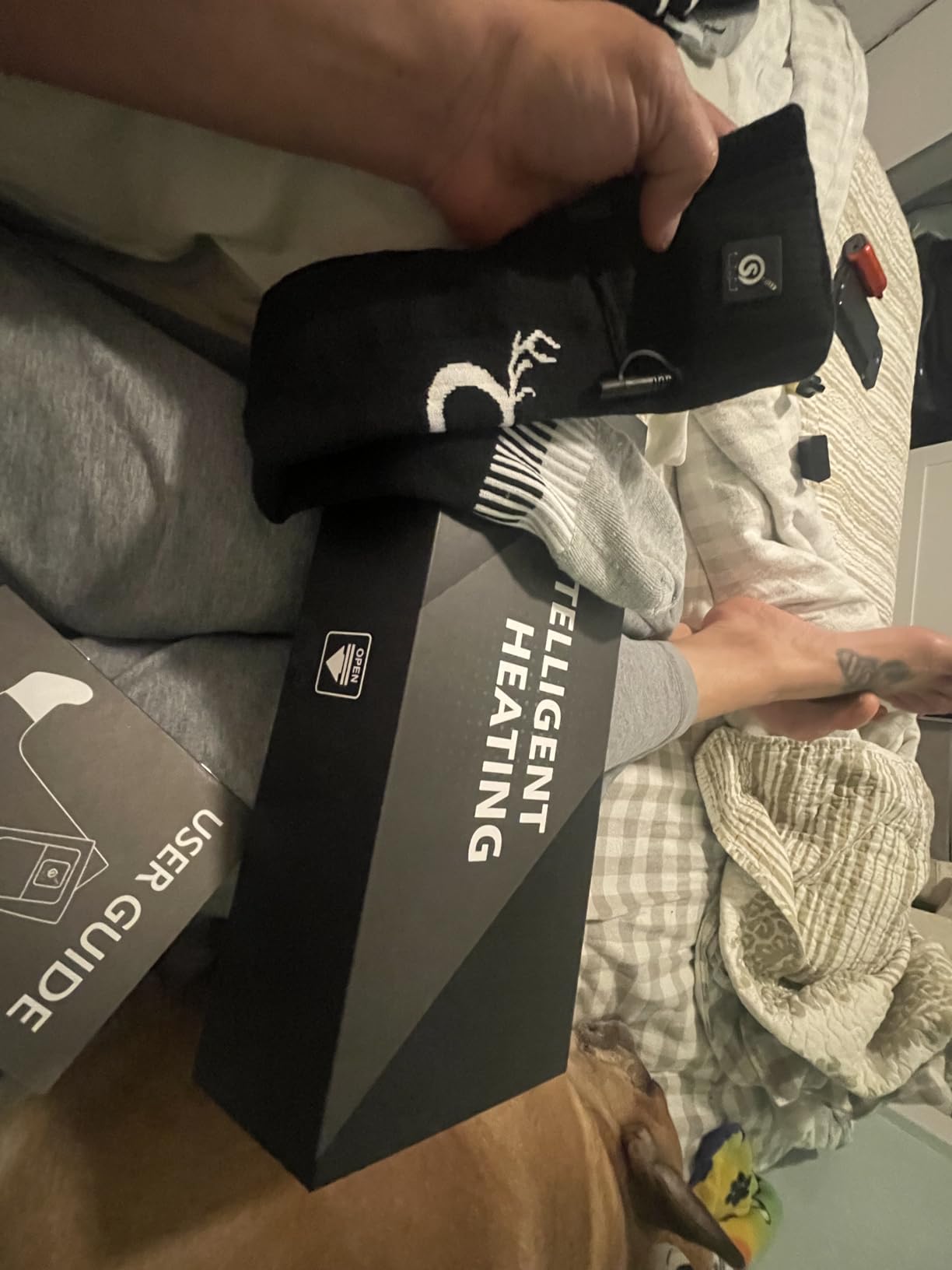 SNOW DEER Upgraded Rechargeable Electric Heated Socks,7.4V 2200mAh Battery Powered Cold Weather Heat Socks for Men Women,Outdoor Riding Camping Hiking Motorcycle Skiing Warm Winter Socks customer photo 2