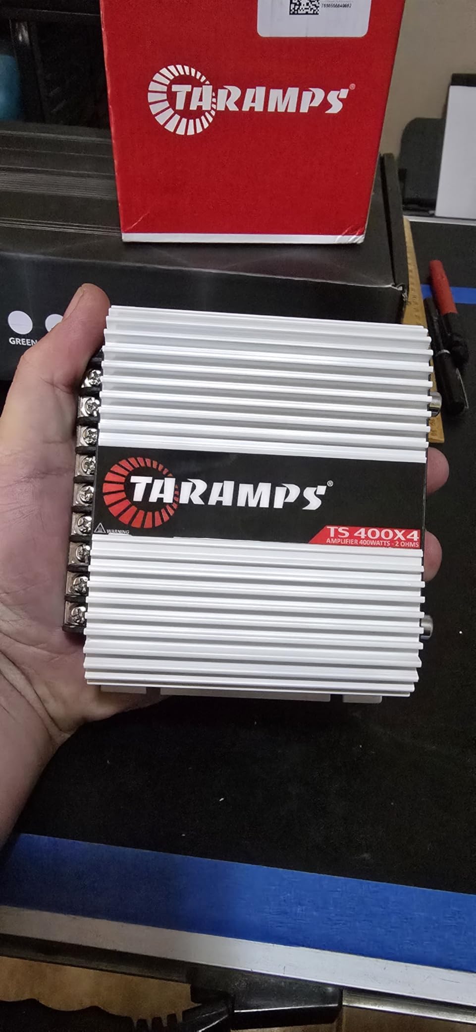 Taramps TS 400x4 400 watts RMS 4 Channels Full Range Car Audio Amplifier, 2 Bridged Channels, RCA Input Class D, Output Power, Multichannel Amplifier System, Small - TS400X4 customer photo 1