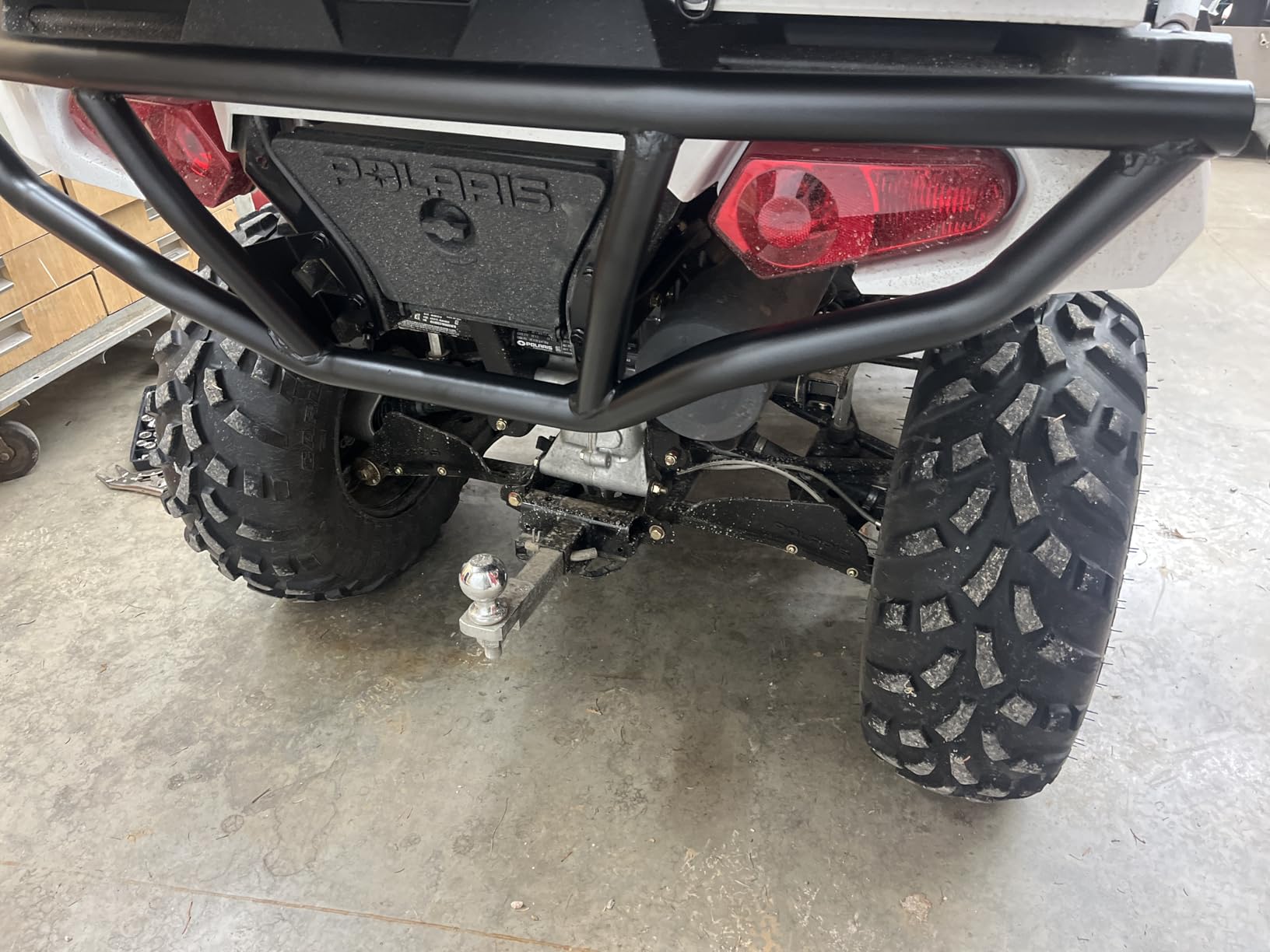ECOTRIC Front & Rear Brush Guard Bumper 2Pcs Compatible with 2014-2024 Polaris Sportsman Touring 570 450 HO Black Steel Bumper Protector Replacement for 2879714 2879715 customer photo 1