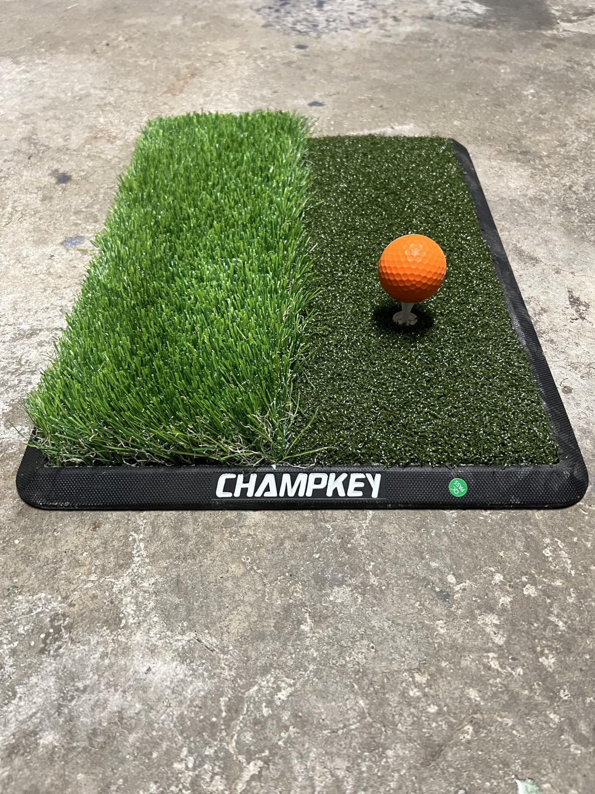 CHAMPKEY Dual-Turf Golf Hitting Mat | Come with 9 Golf Tees & 1 Rubber Tee | Heavy Duty Rubber Backing Golf Practice Mat Ideal for Indoor & Outdoor Training customer photo 1