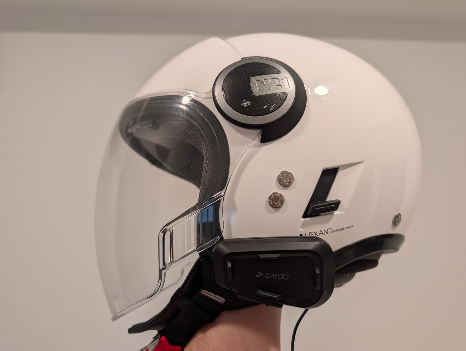 Cardo Systems Spirit Motorcycle Bluetooth Communication Headset, 2-Way Bluetooth, Thin 32mm Speakers, Waterproof, Universal Connectivity - Single Pack customer photo 2