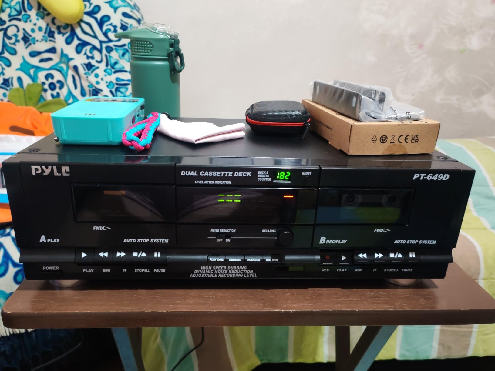 PyleUsa Dual Stereo Cassette Tape Deck-Double Cassette Recorder w/ MP3 Music Converter, RCA for Recording, Dubbing, USB, Retro Design - for Standard/CrO2 Tapes, Home Use customer photo 1