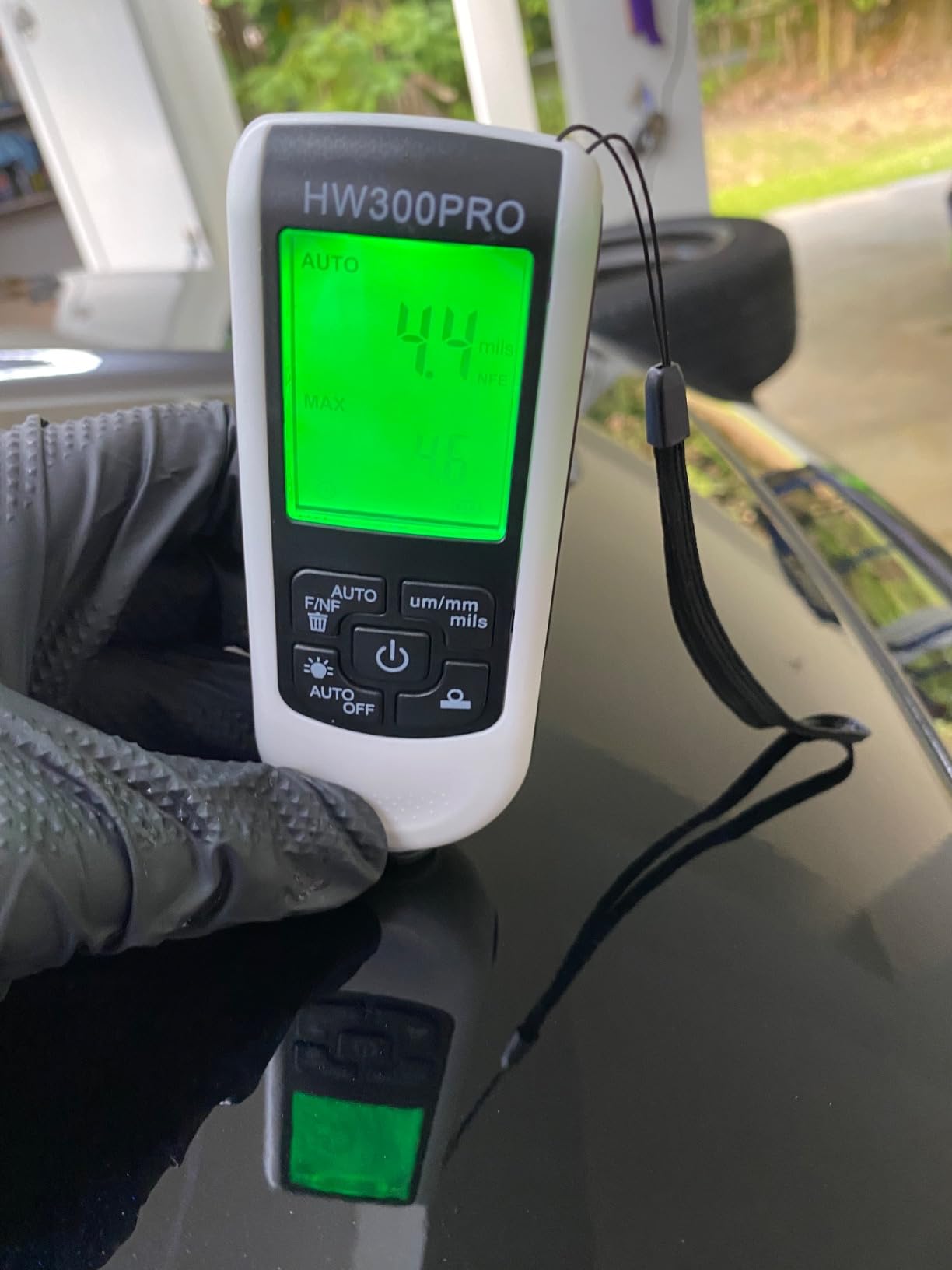 EMVANV Paint Thickness Gauge, Digital Meter Probe Paint Thickness Gauge Zero Calibration Digital Display Car Coating LCD(Black) customer photo 1
