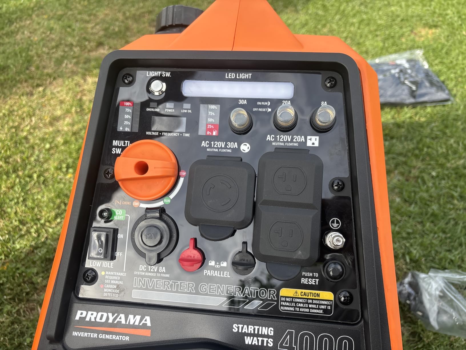 PROYAMA 4000W Portable Gas Inverter Generator, CO Sensor, Digital Interface, RV - Ready, LED Light, ECO - Mode, Parallel Capable, Low Oil Shutoff, Super Quiet and Lightweight with Weatherproof Cover customer photo 1