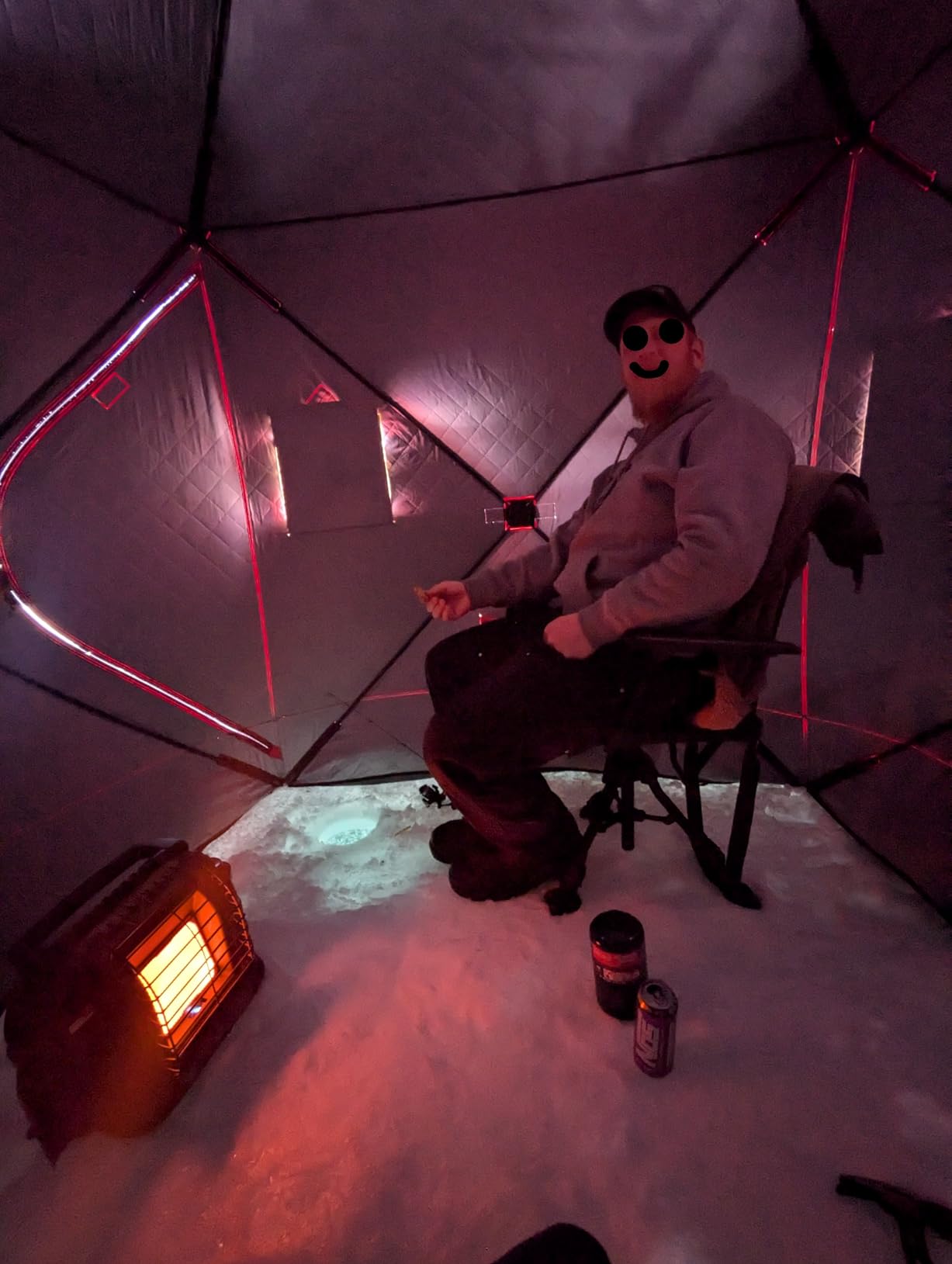 Eskimo QuickFish 3HD, Pop-Up Portable Shelter, No-Trip Door, Red/Black, Fully Insulated, Deluxe Ice Anchors, Three Person, Ice Fishing Shelter, 46075 customer photo 1