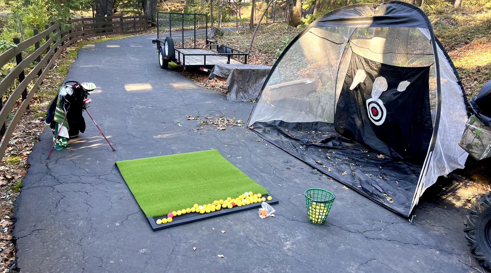 Integrated 5x4ft 6x4ft & 6x5ft 26mm-31mm Golf Mat with Ball Tray, Thickening Golf Mats Practice Outdoor & Indoor Artificial Turf Matt with 3 Tees customer photo 1