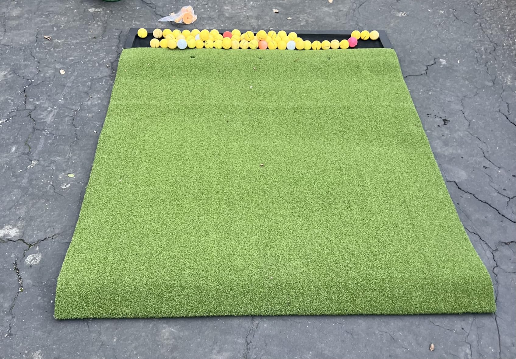 Integrated 5x4ft 6x4ft & 6x5ft 26mm-31mm Golf Mat with Ball Tray, Thickening Golf Mats Practice Outdoor & Indoor Artificial Turf Matt with 3 Tees customer photo 2