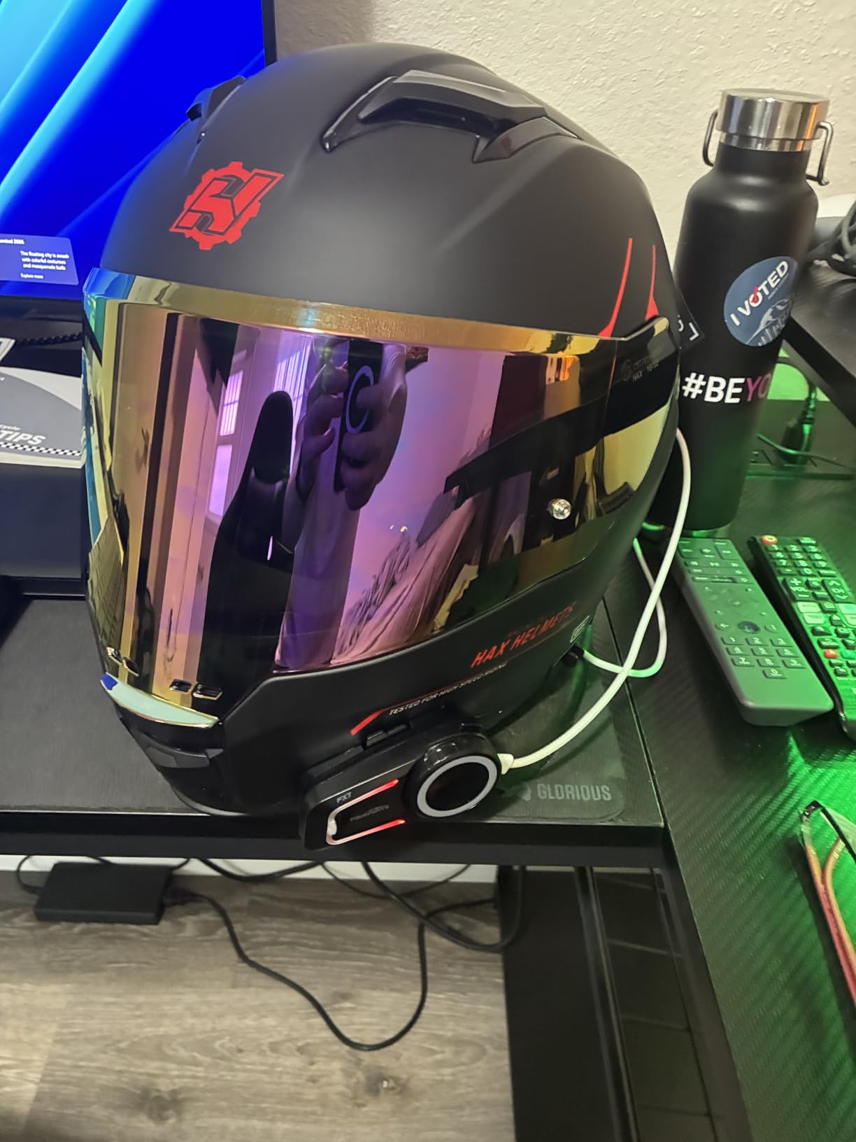 Fodsports FX7 10-Rider Mesh Motorcycle Bluetooth Headset With Music Share, Smart APP Control, Dual Chips V5.4 Helmet Communication System Intercom with Audio Multitasking & FM, IP67 Waterproof, 2 Pack customer photo 1