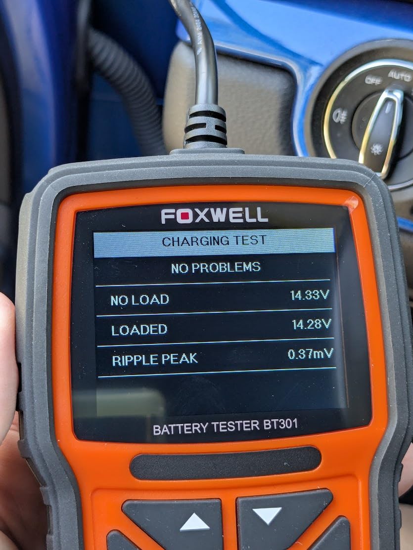 Car Battery Tester 12V, FOXWELL BT301 Battery Load Tester 100-2000CCA Automotive Battery Tester Digital Alternator Starter Tester Cranking Charging Tester for Car Marine Truck SUV ATV (Upgraded BT100) customer photo 2