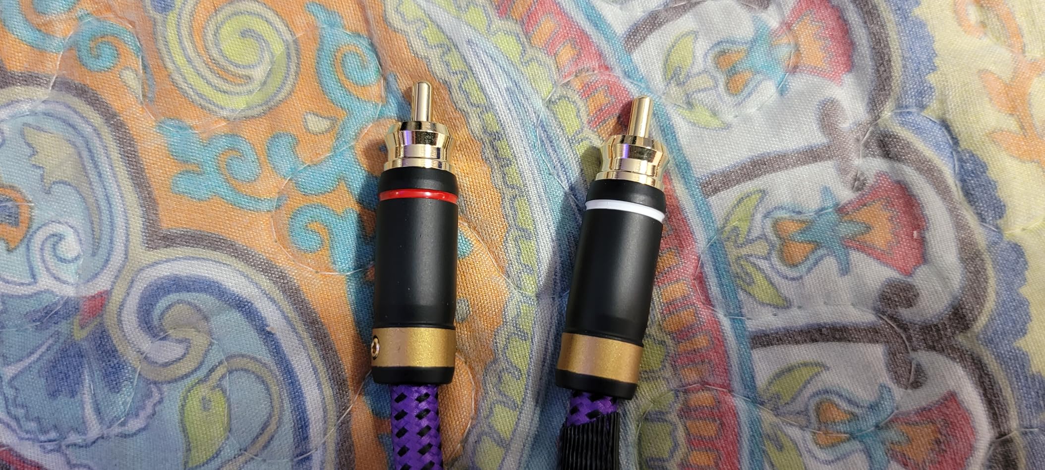 2 RCA to 2 RCA Audio Cable Heavy Duty 24K Gold-Plated Pure Copper Shell Oxygen-Free Copper for Home Theater HDTV Amplifiers Hi-Fi Systems Speakers - Purple Top Series (3.2FT/1m) customer photo 2
