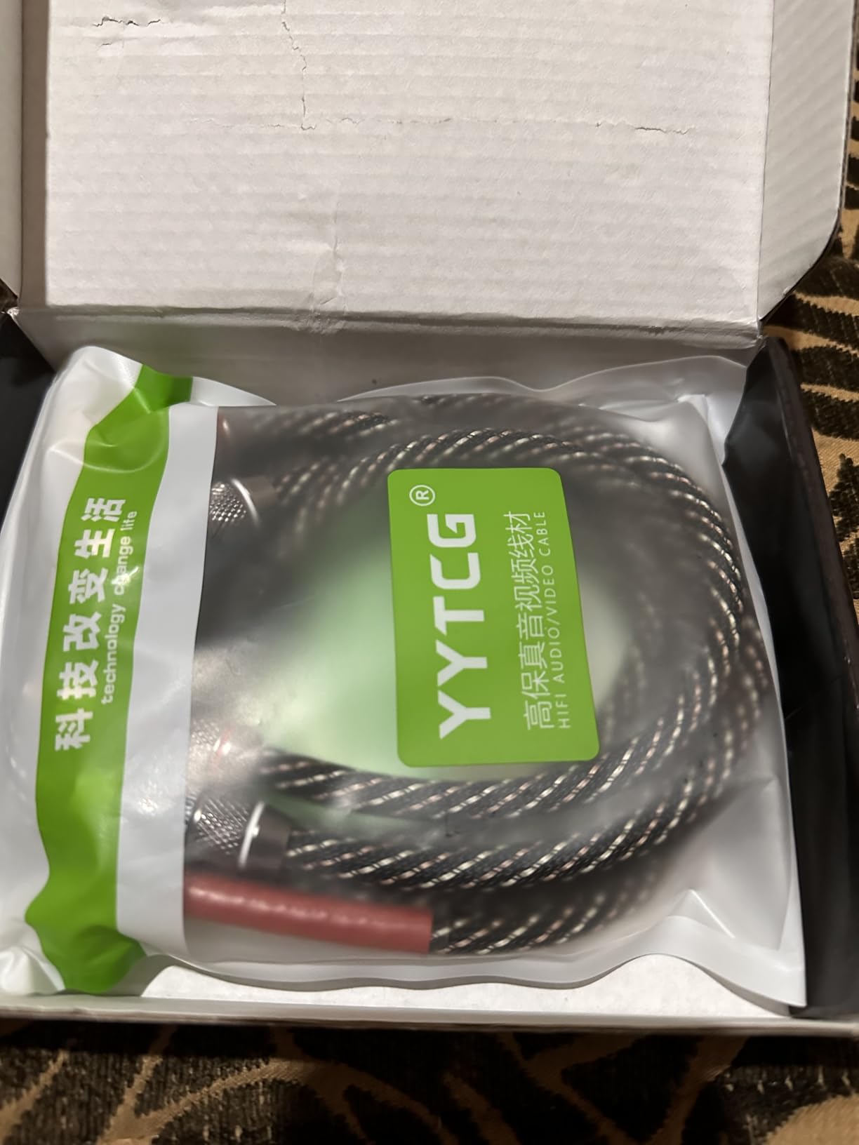 Audiophile HiFi 3.28ft Audio RCA Cables - 2RCA Male to Male, 15 AWG, 4N OFC Core, 24K Gold-Plated Plugs, with Nylon Braid, Subwoofer Cable, Compatible with Amplifier, CD Player, Turntable (3.28ft/1m) customer photo 1