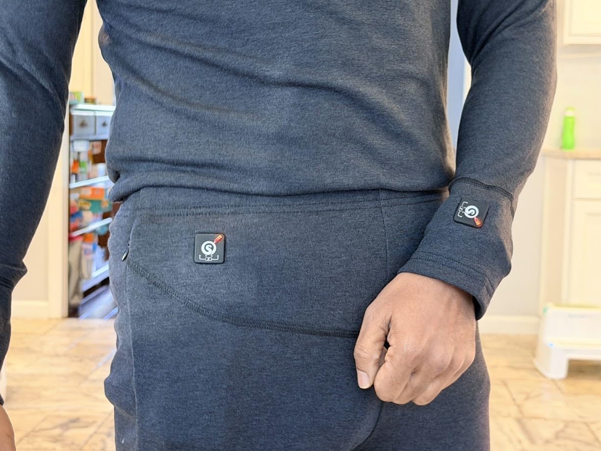 Heated Underwear for Men - 7.4V 3000mAh Rechargeable Heated Thermal Underwear Set Electric Long Johns Work 13H customer photo 1