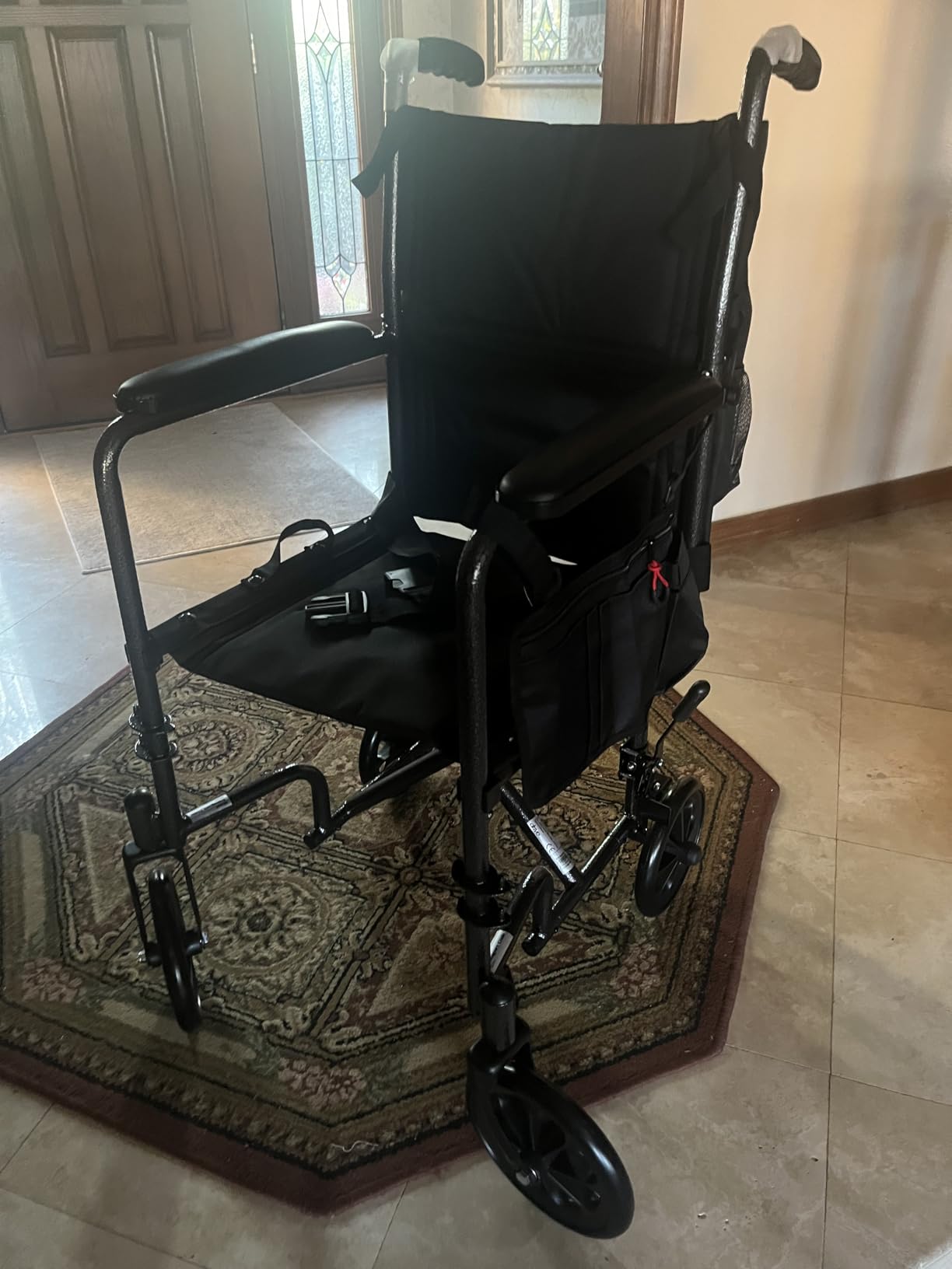 Drive Medical Folding Transport Wheelchair, Swing-Away Footrest, Silver customer photo 2