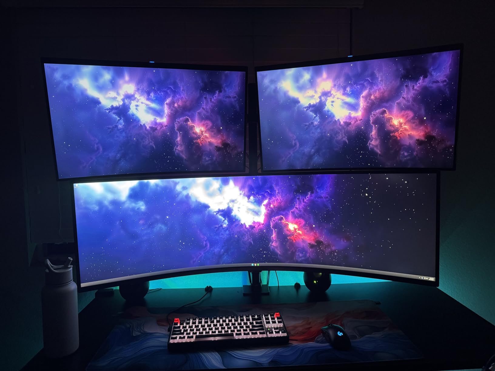 VIVO Triple LCD LED Computer Monitor Desk Stand, Free Standing Heavy Duty Fully Adjustable Mount for 3 Screens up to 30 inches STAND-V003E customer photo 1