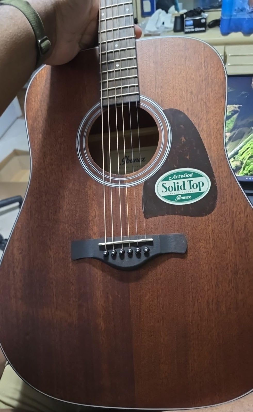 Ibanez AW54 Artwood Dreadnought Acoustic Guitar - Open Pore Natural customer photo 1
