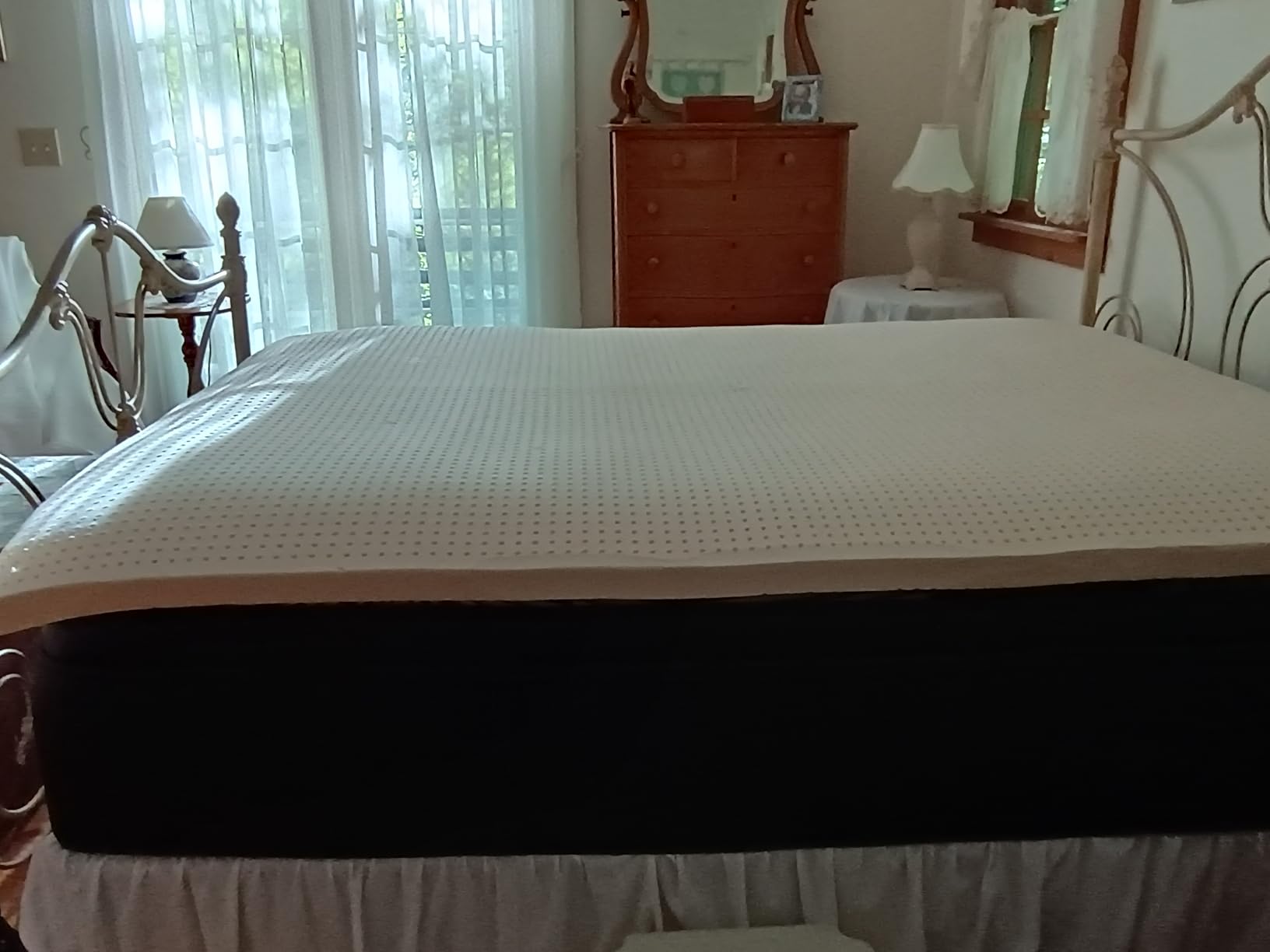 Pure Green Natural Latex Mattress Topper - Medium Firmness - 2 Inch - Queen Size (GOLS Certified Organic) customer photo 1
