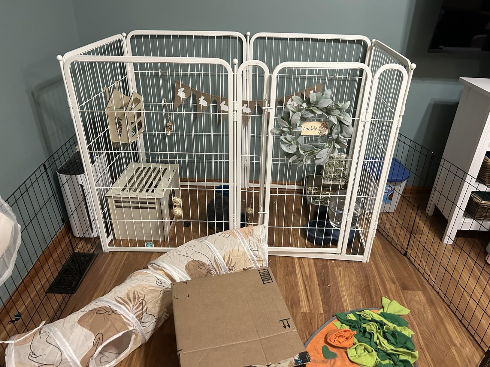 BestPet Foldable Dog Playpen 24 Inch, 8 Panels Metal Pet Exercise Pen Indoor Outdoor Portable Dog Fence with Door customer photo 1
